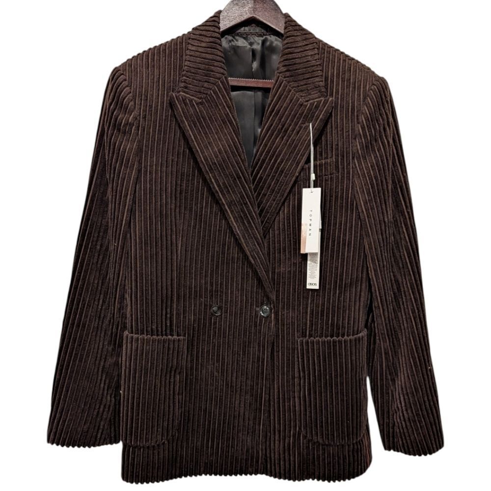 Topman Brown Jumbo Corduroy Skinny Fit Blazer Jacket 38R NWT